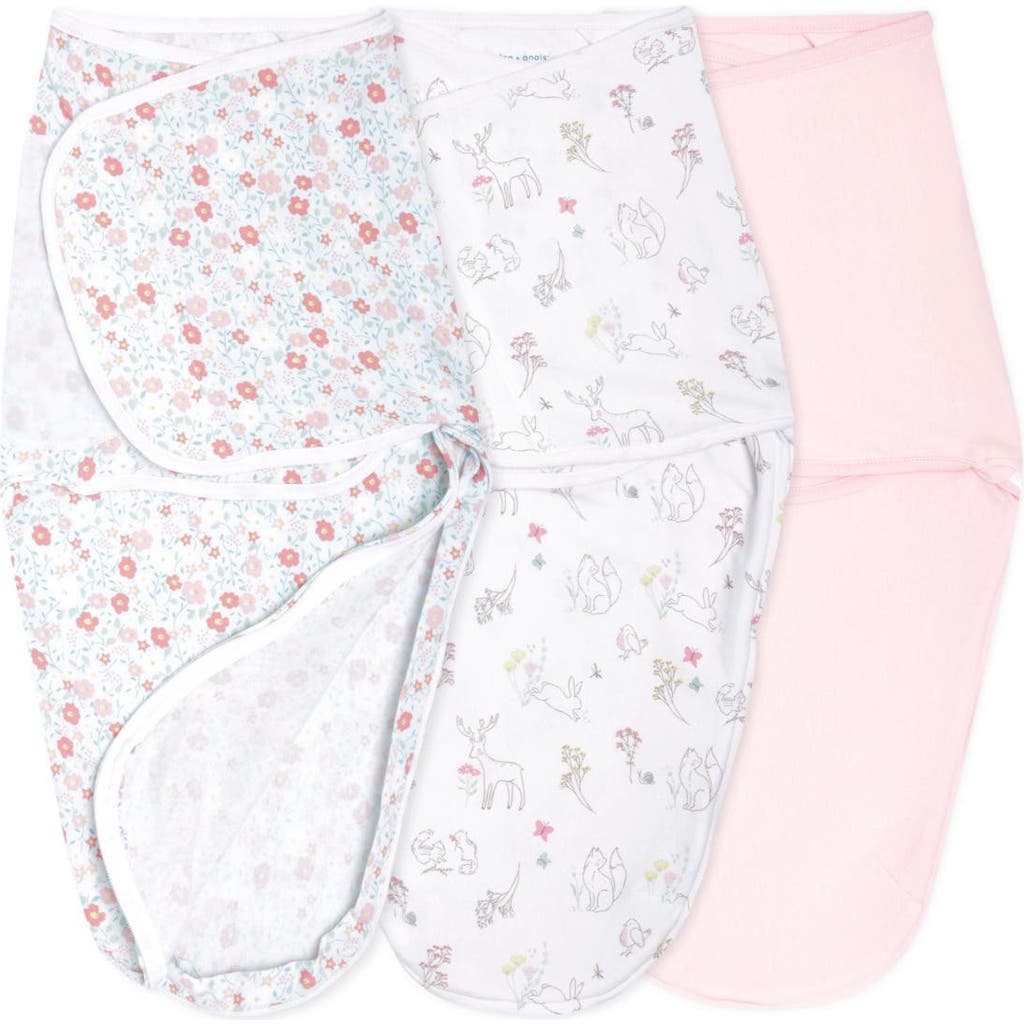 Essentials Easy Swaddle Wrap Quick Change with Bottom Zipper, Snug Cotton Knit Baby Wrap Swaddle Blanket for Newborns, TOG 1.0, 3-Pack in Fairy