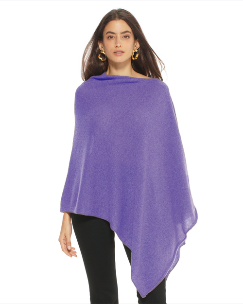 Pure Cashmere Textured Knit Poncho in Iris Purple at Nordstrom