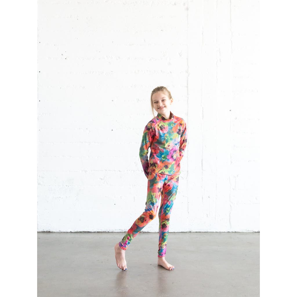 Girls' Rash Guard Swim Top - UPF 50+ in Watercolor Style Floral at Nordstrom, Size
