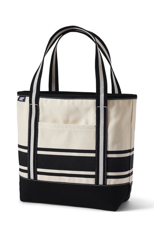 Open Top Canvas Tote Bag in Black Stripe/natural at Nordstrom, Size by Lands' End