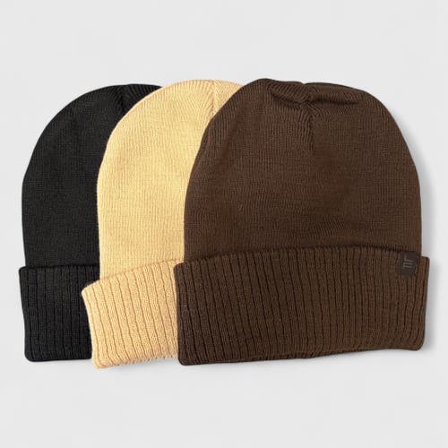 Women's 2-Pack Cable Knit Beanie Set in Brown/khaki/black at Nordstrom by London Fog