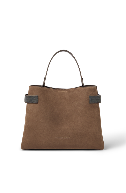Suede Top-Handle Essence bag in Bark at Nordstrom