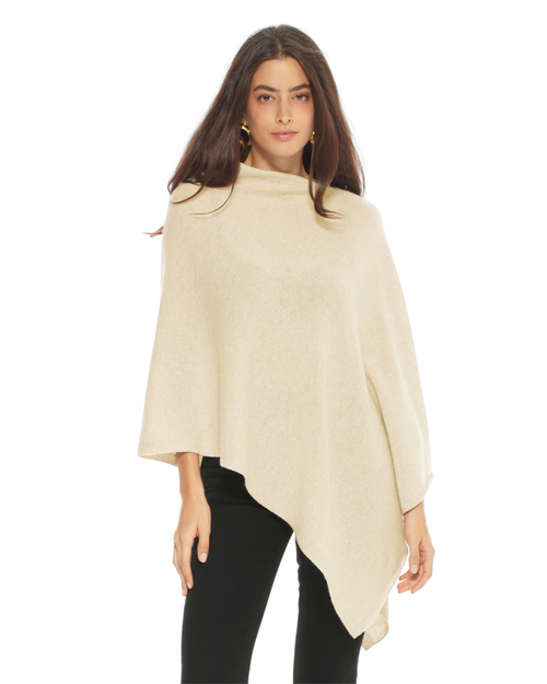 Pure Cashmere Textured Knit Poncho in Butter Yellow at Nordstrom by Monticelli Cashmere