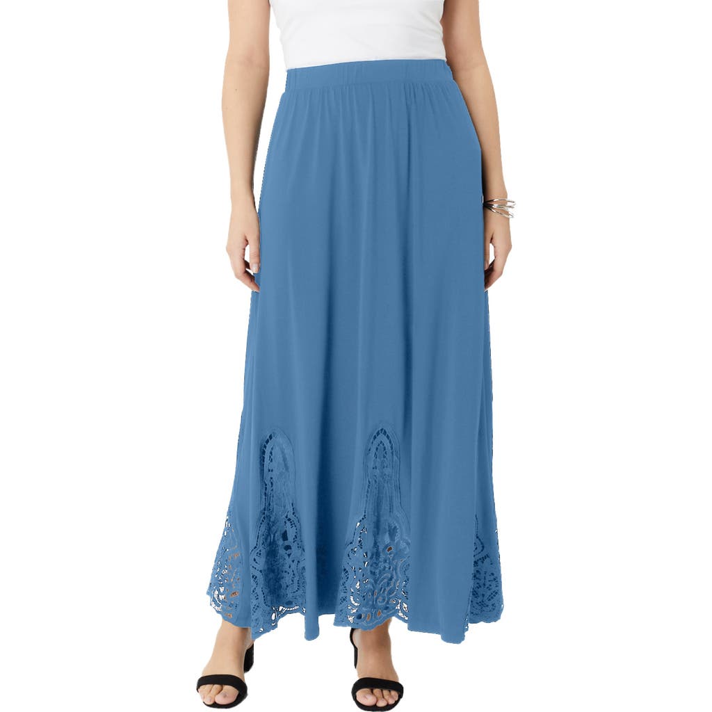 Ultrasmooth® Fabric Lace Maxi Skirt in Dusty Indigo at Nordstrom, Size by Roaman's