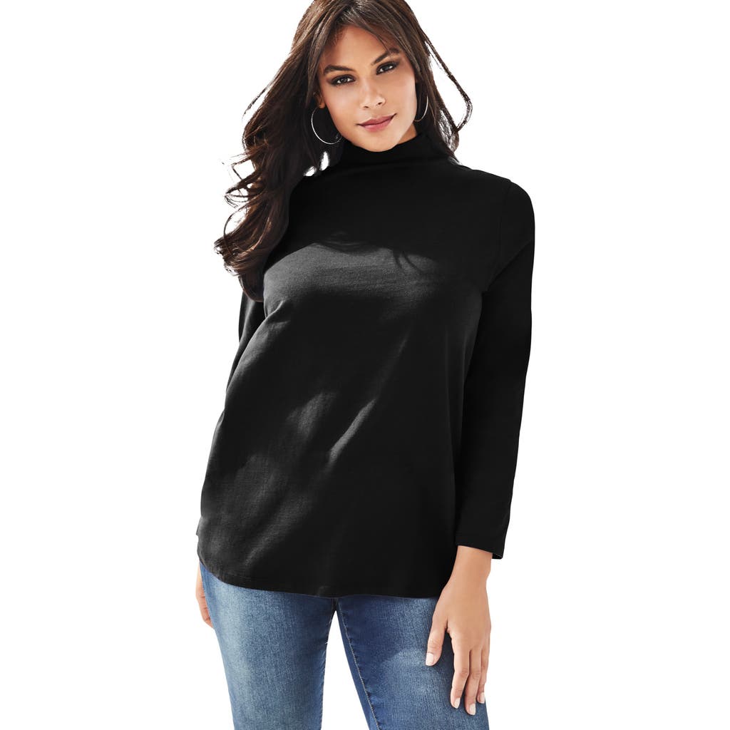 Long Sleeve Mockneck Ultimate Tee in Black at Nordstrom, Size
