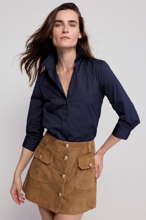 The 3/4 Sleeve Icon Shirt in Dark Navy at Nordstrom, Size by The Shirt by Rochelle Behrens