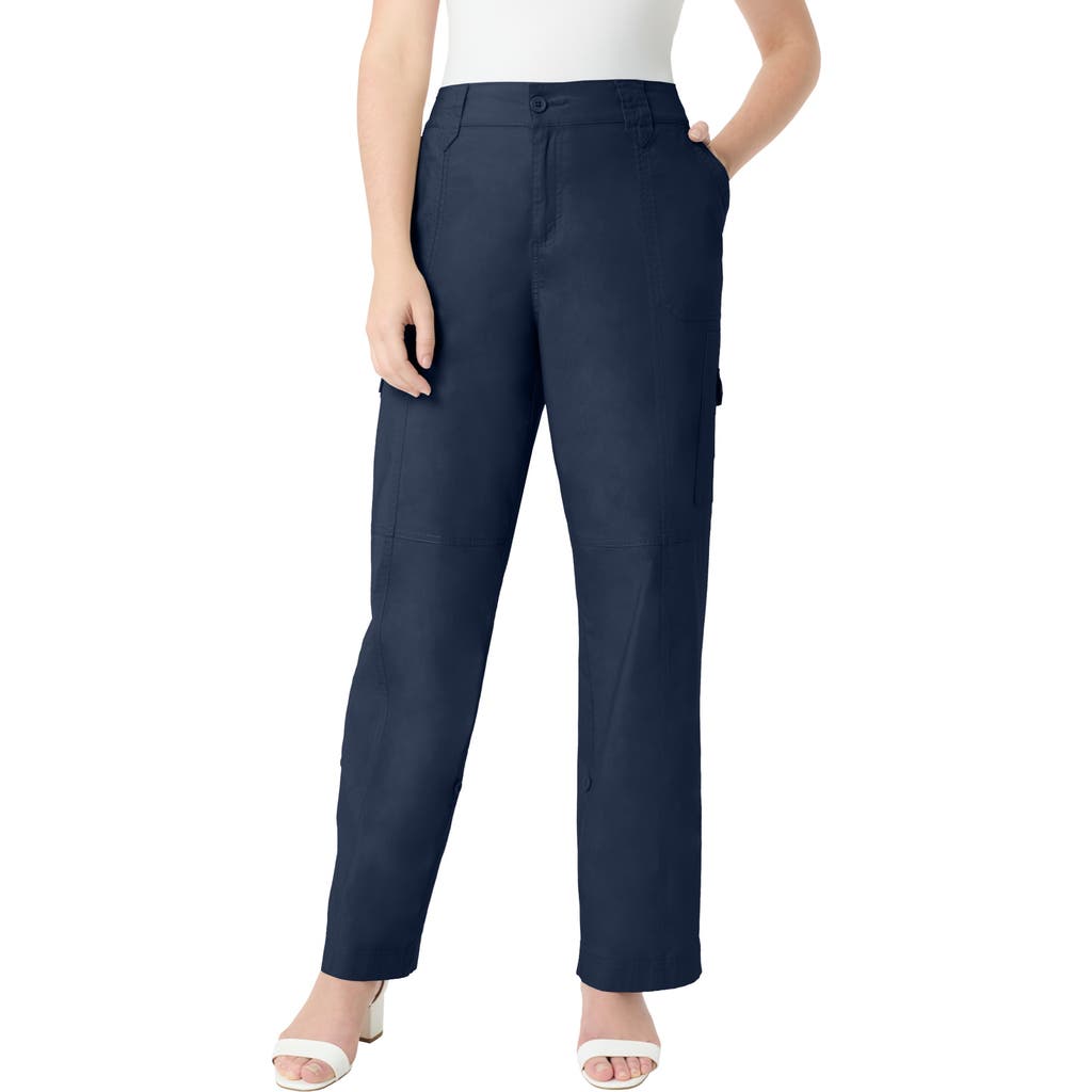 Petite Plus Size Convertible Cargo Pants in Navy at Nordstrom, Size by Roaman's