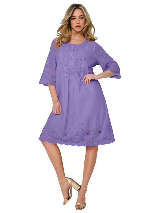 Cotton Lace Dress in Vintage Lavender at Nordstrom, Size by Roaman's