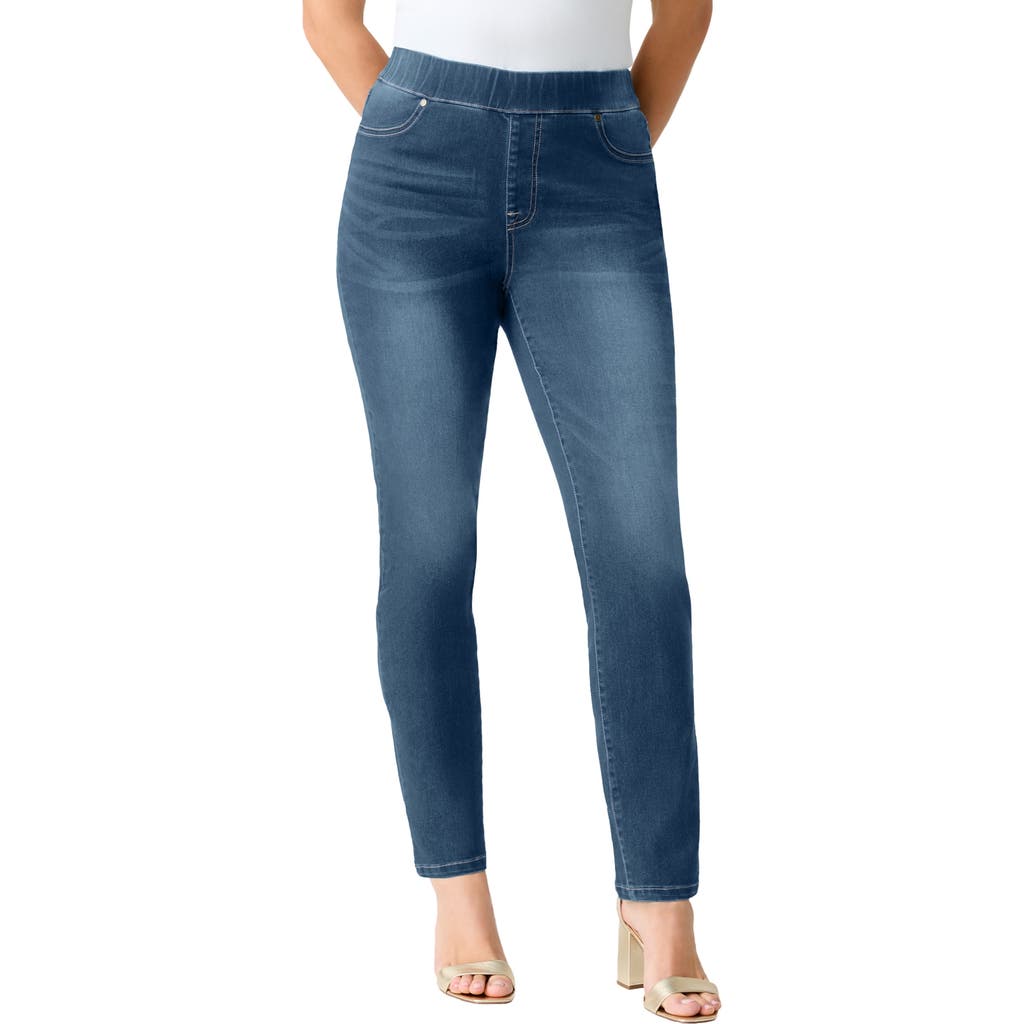Plus Size 360° Stretch Straight Leg Jean in Medium Stonewash at Nordstrom, Size