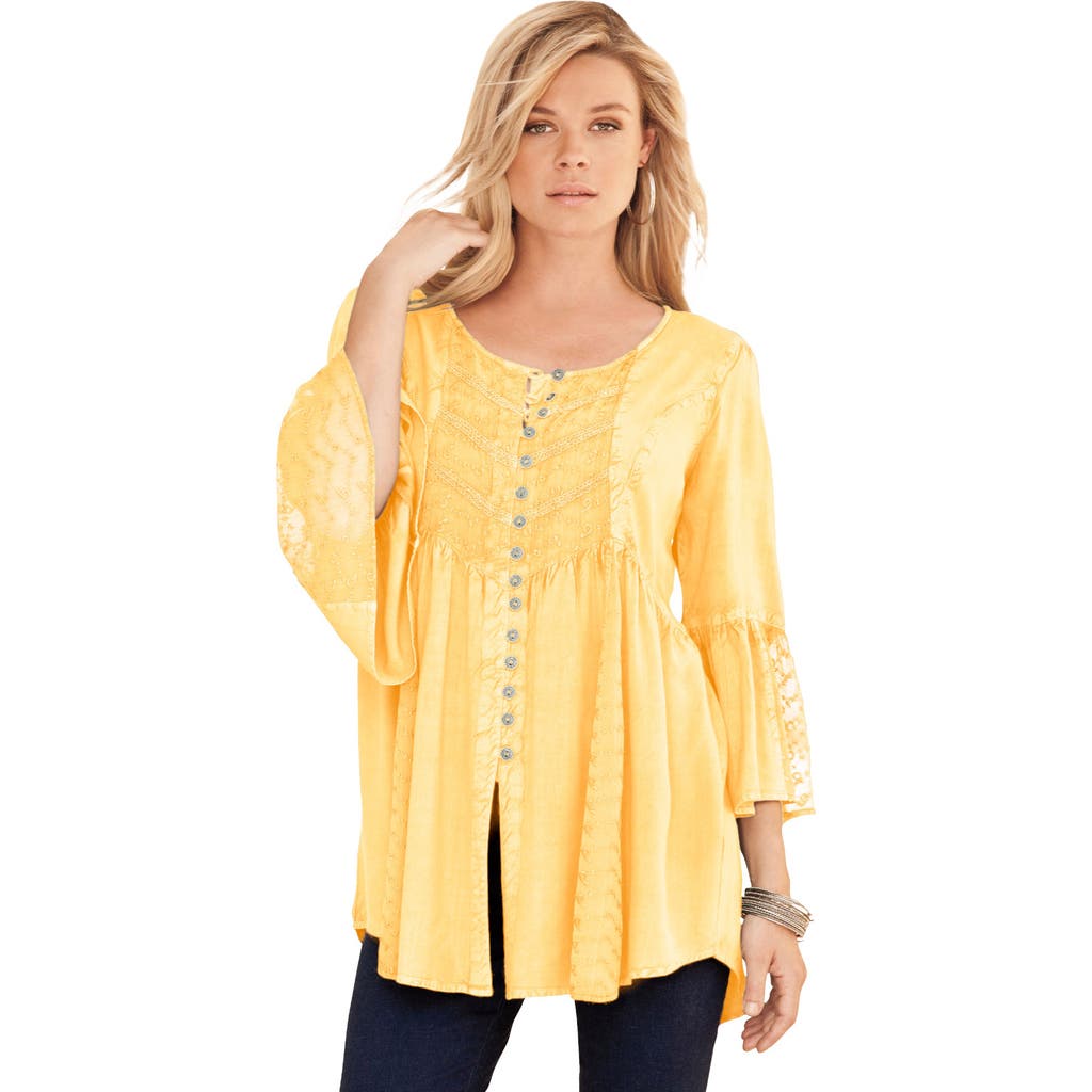 Taylor Acid Wash Big Shirt in Banana at Nordstrom, Size by Roaman's