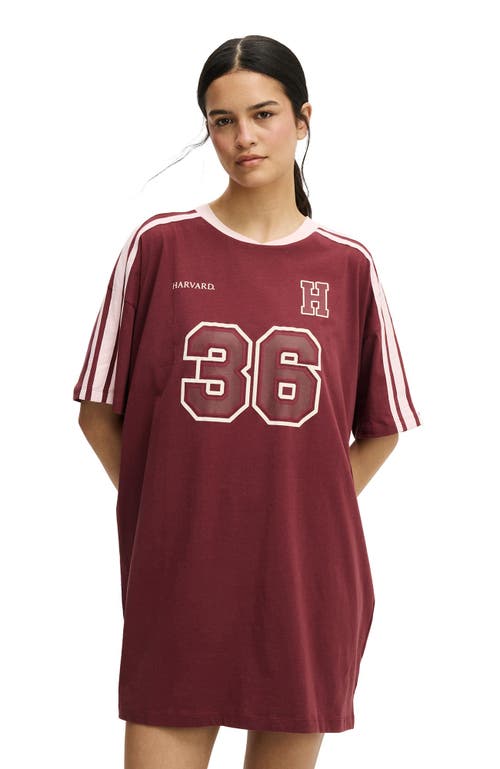 Women's 90 S Sporty Tshirt Nightie in Lcn Har Burnt Apple Harvard at Nordstrom, Size by COTTON ON BODY