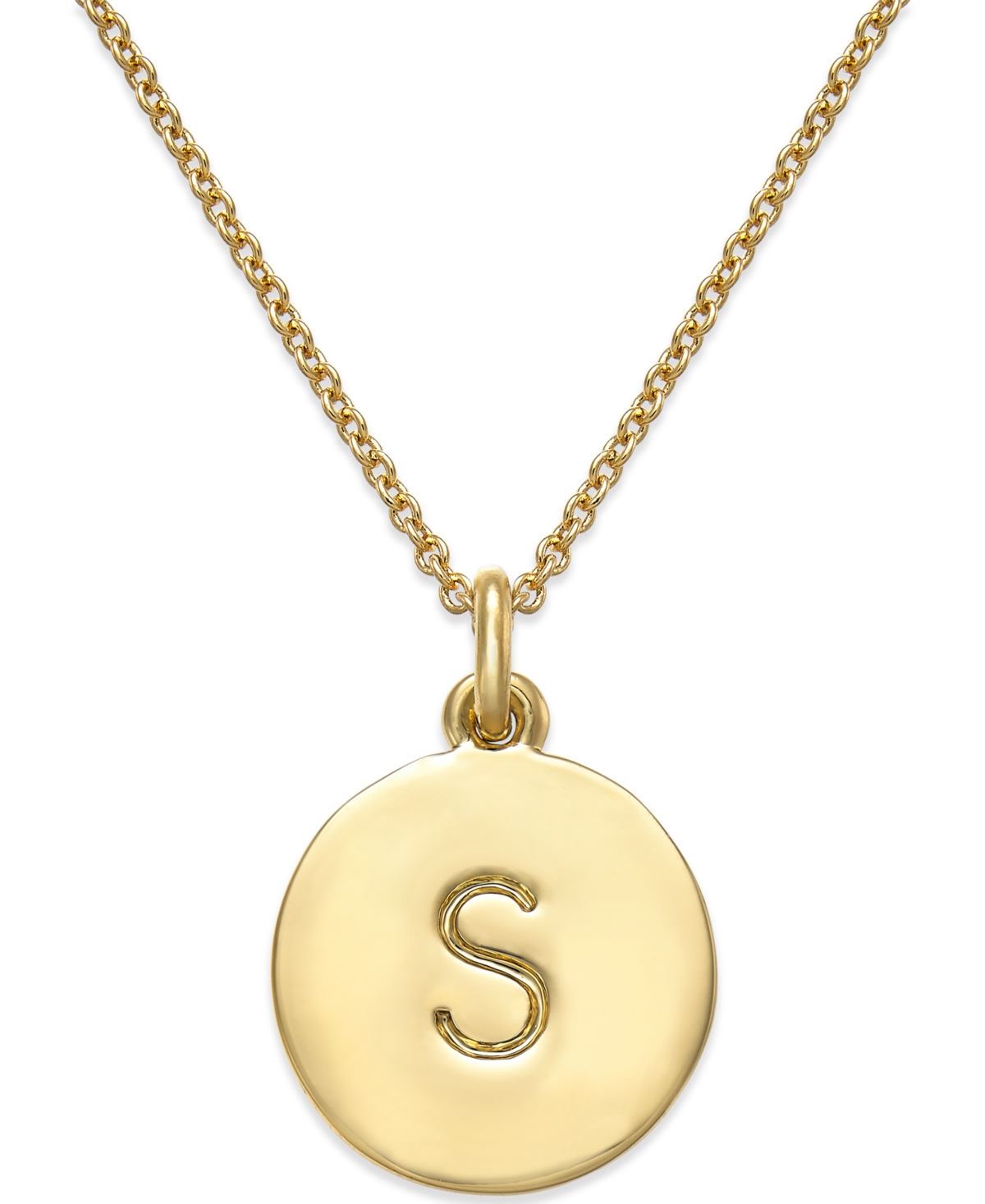 12k Gold-Plated Initials Pendant Necklace, 17" + 3" Extender - S