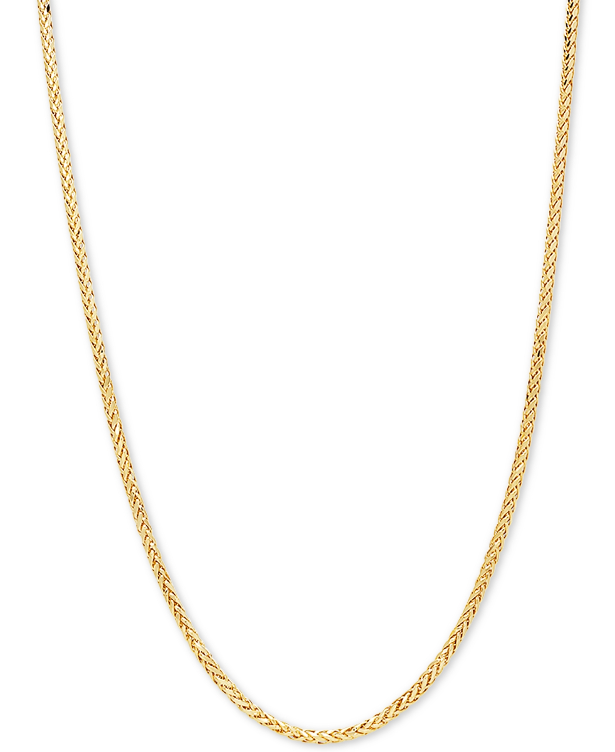 Lightweight Wheat Link 22" Chain Necklace in 14k Gold