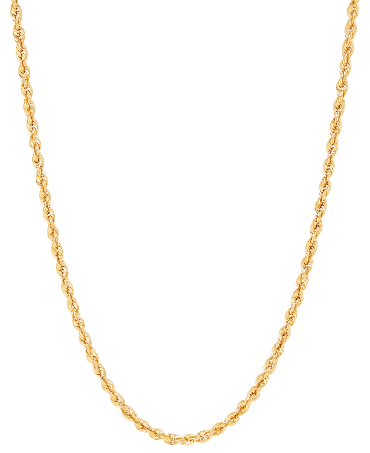 Lightweight Rope Link 16" Chain Necklace in 14k Gold (2-1/2mm)