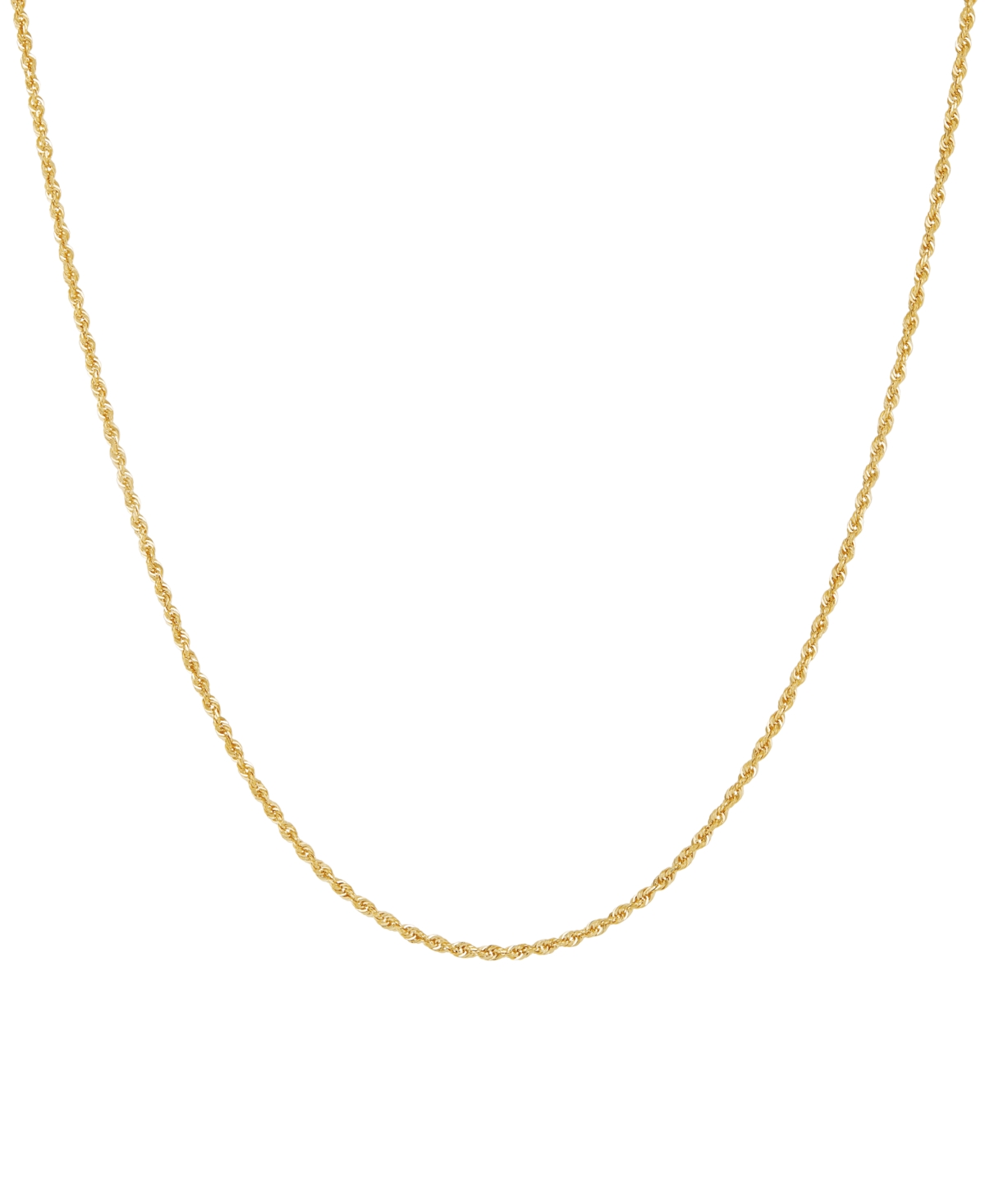 Solid Rope Chain Necklace in 14k Yellow Gold