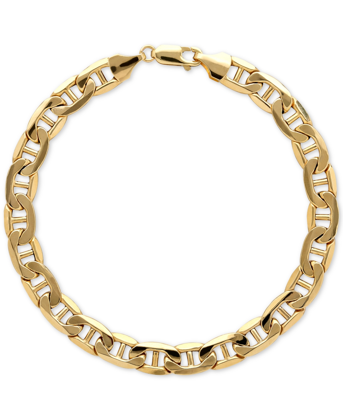 Lightweight Beveled Marine Link Bracelet in 10k Gold