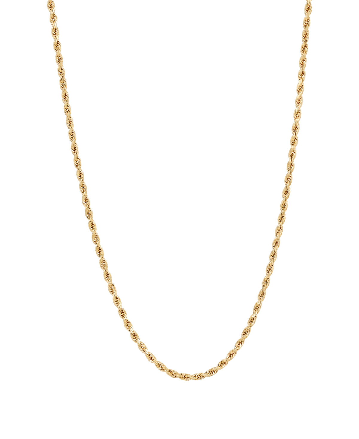Glitter Rope Chain Necklace in 14K Yellow Gold