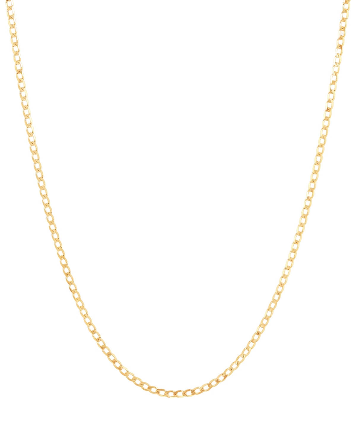 Polished 20" Curb Chain in Solid 10K Yellow Gold
