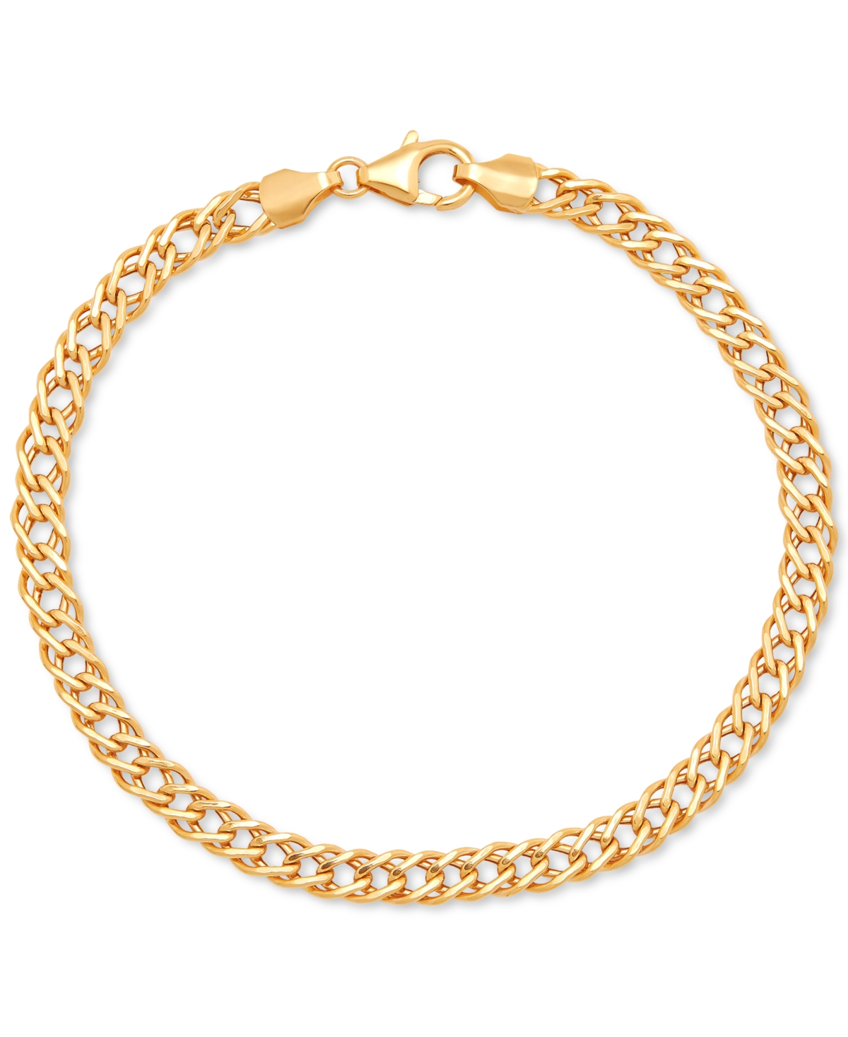 Double Curb Link Chain Bracelet in 10k Gold