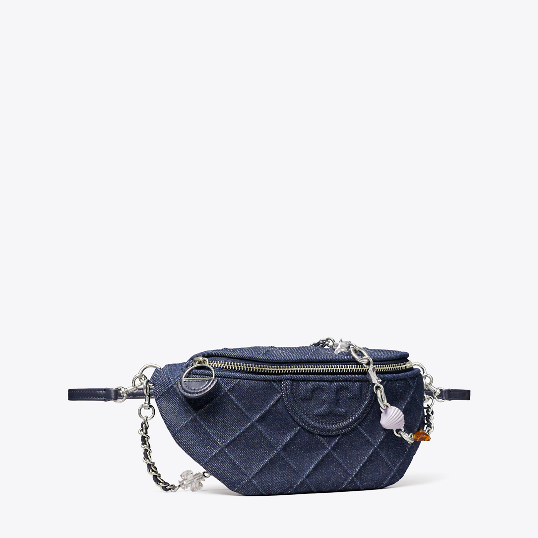 Fleming Denim Charm Belt Bag