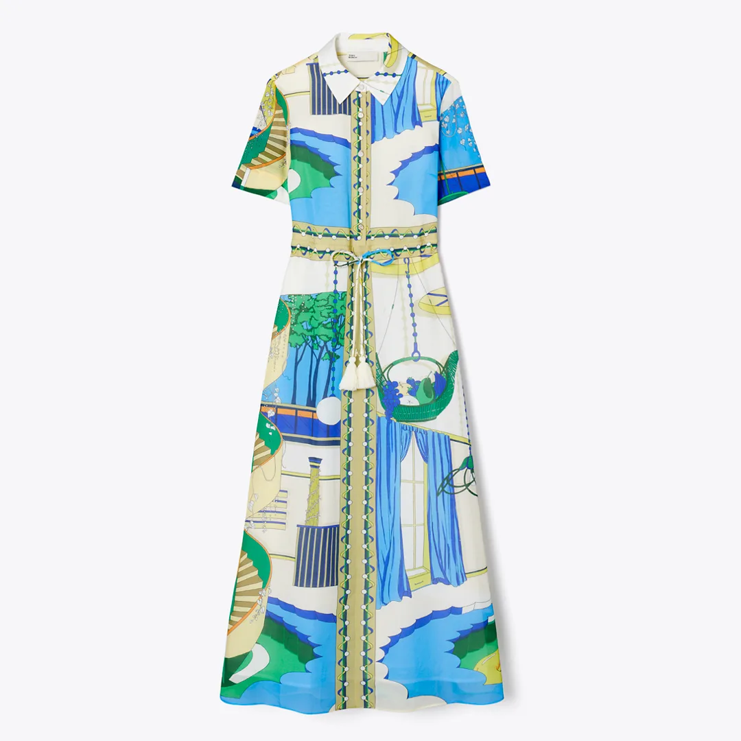 Silk Cotton Voile Shirtdress