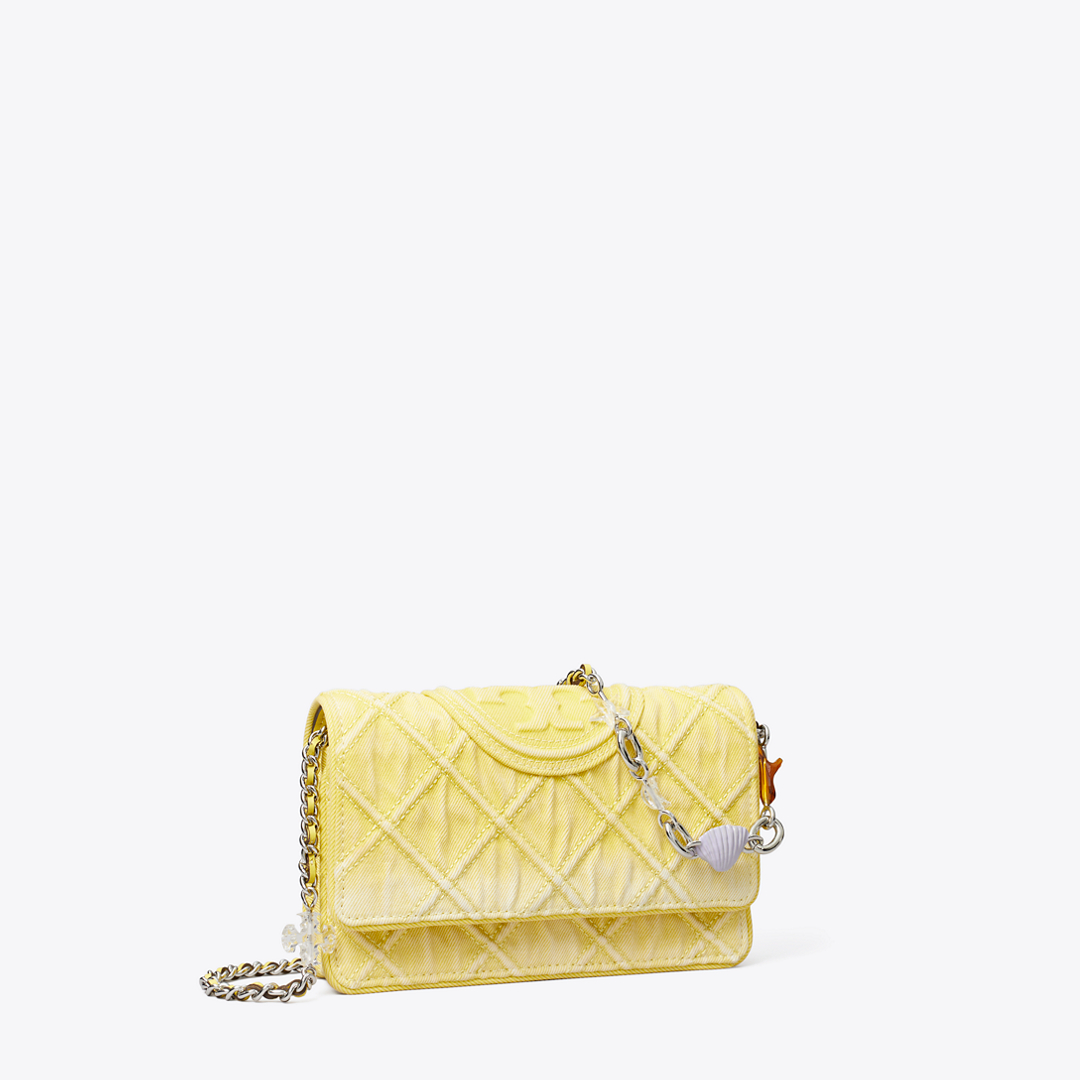 Fleming Denim Charm Chain Crossbody