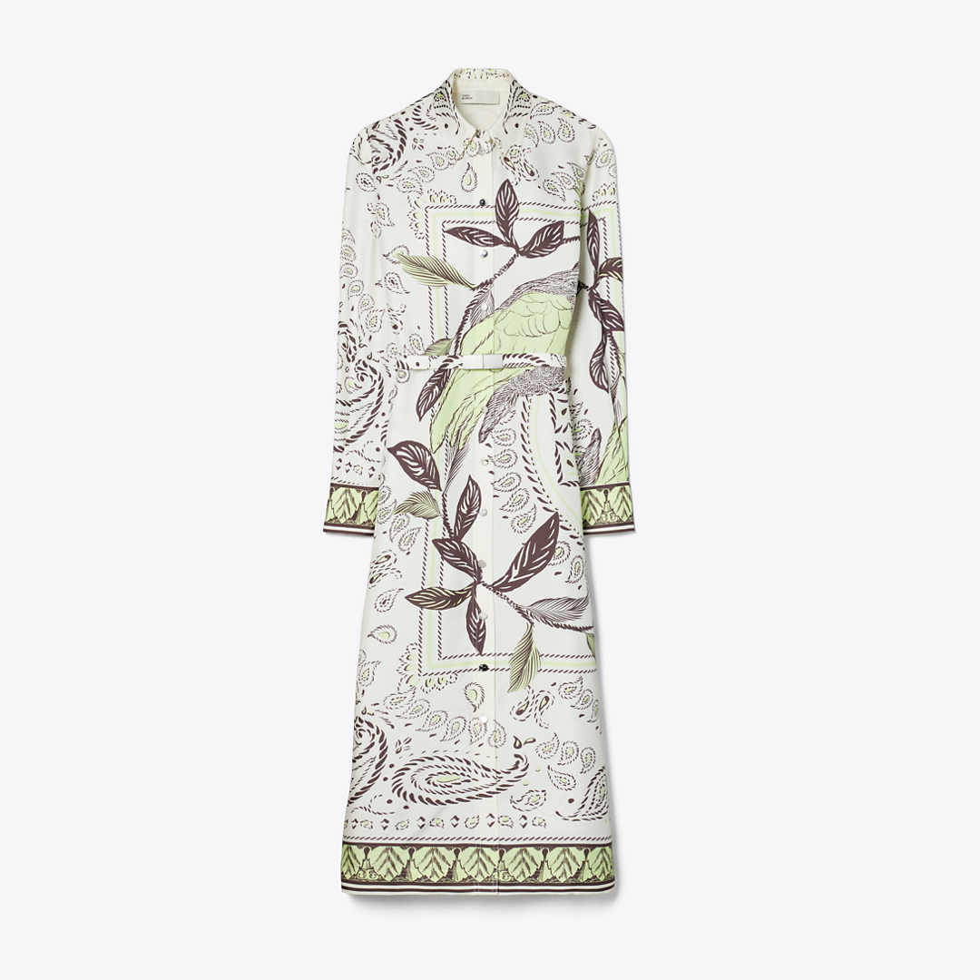 Printed Silk Shirtdress
