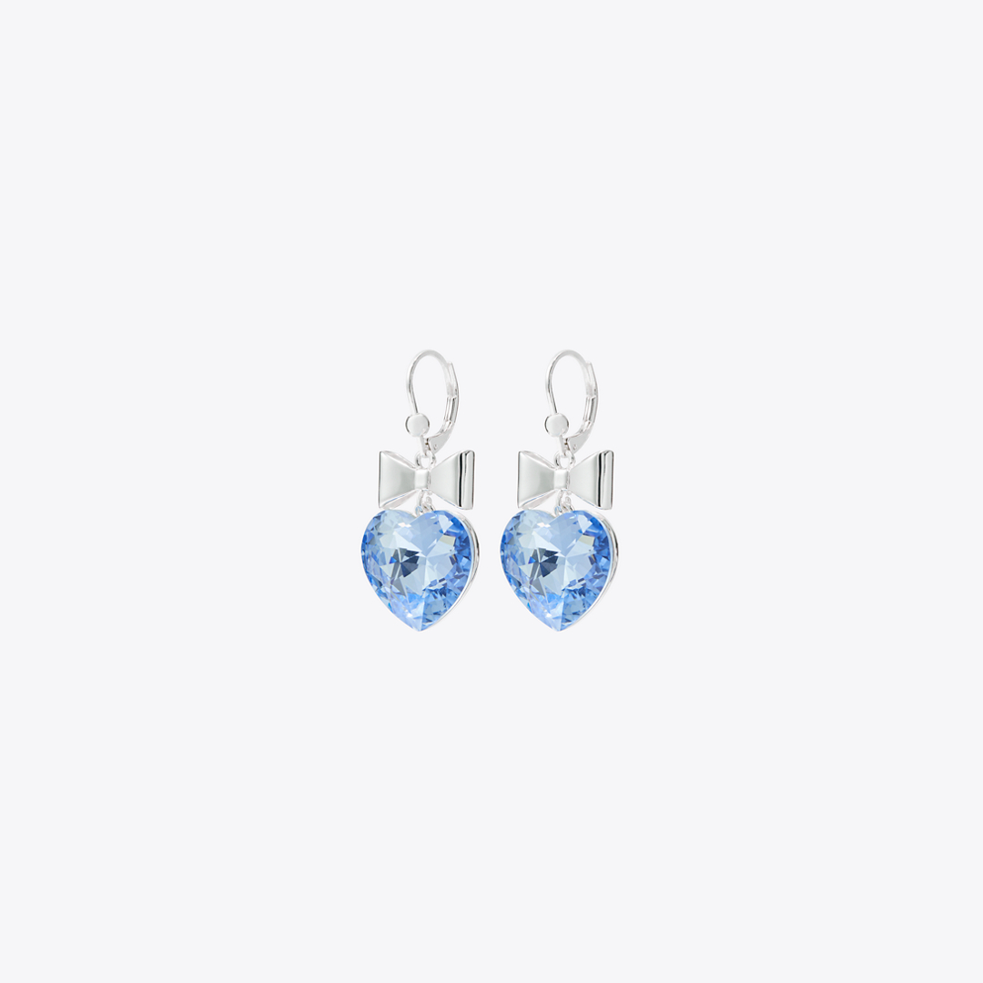 Curiosity Heart and Bow Earrings