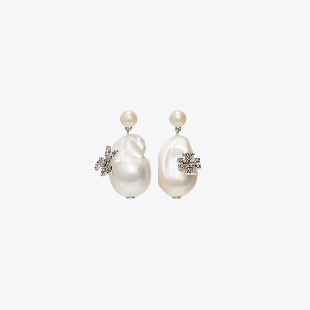 Moondance Pearl and Flower Drop Earrings
