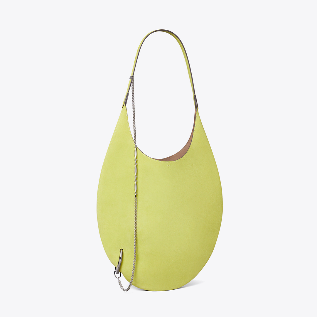 Pierced Soft Suede Bag by Tory Burch