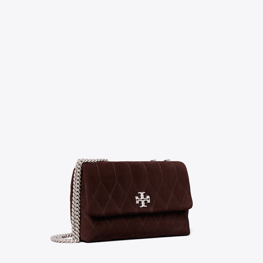 Small Kira Quilt Suede Shoulder Bag