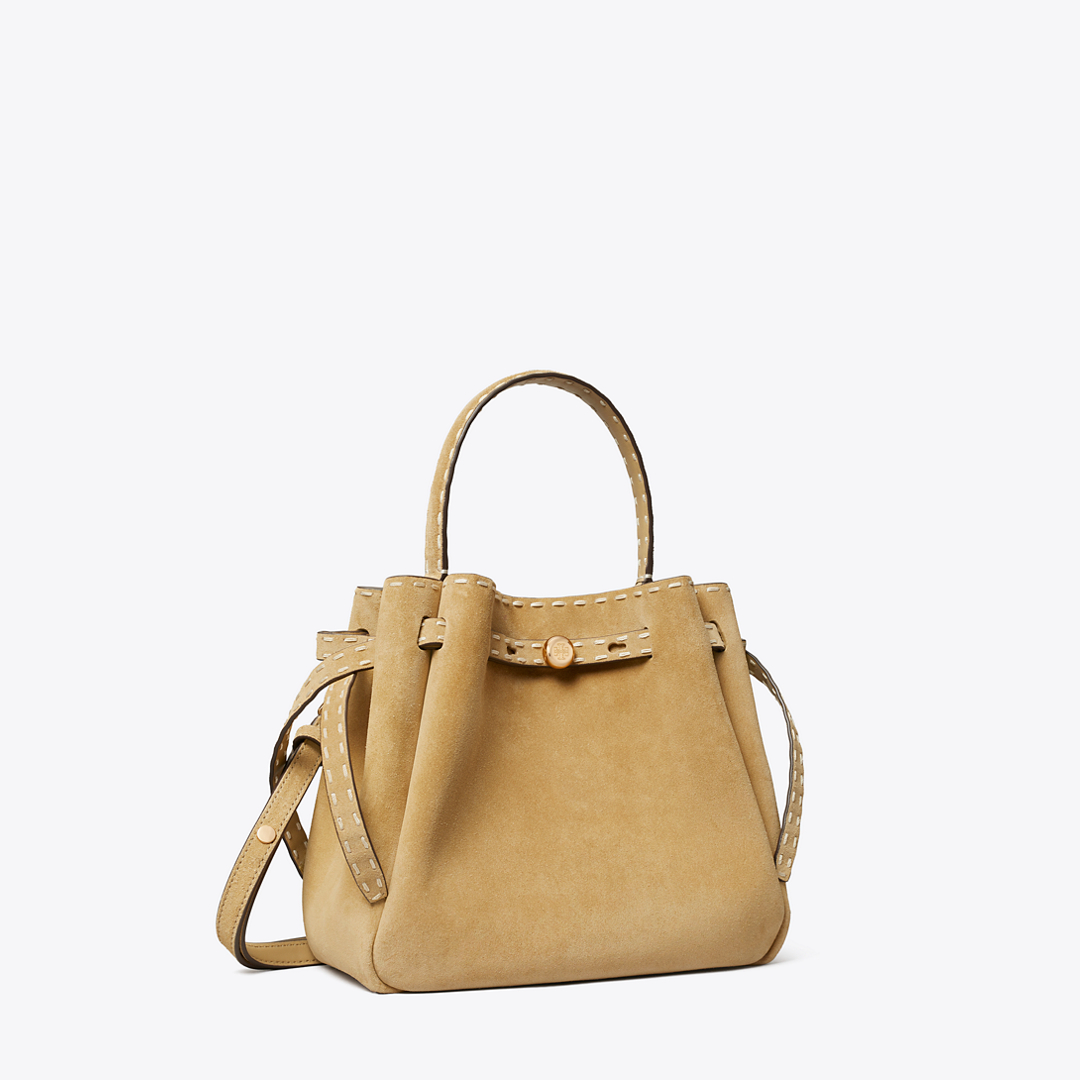 Romy Suede Pick Stitch Bucket Bag