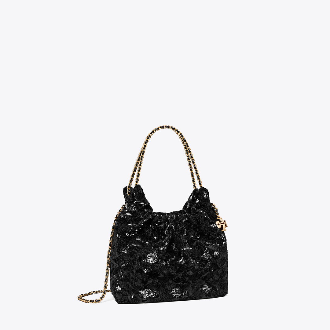 Mini Fleming Sequin Hobo Bag