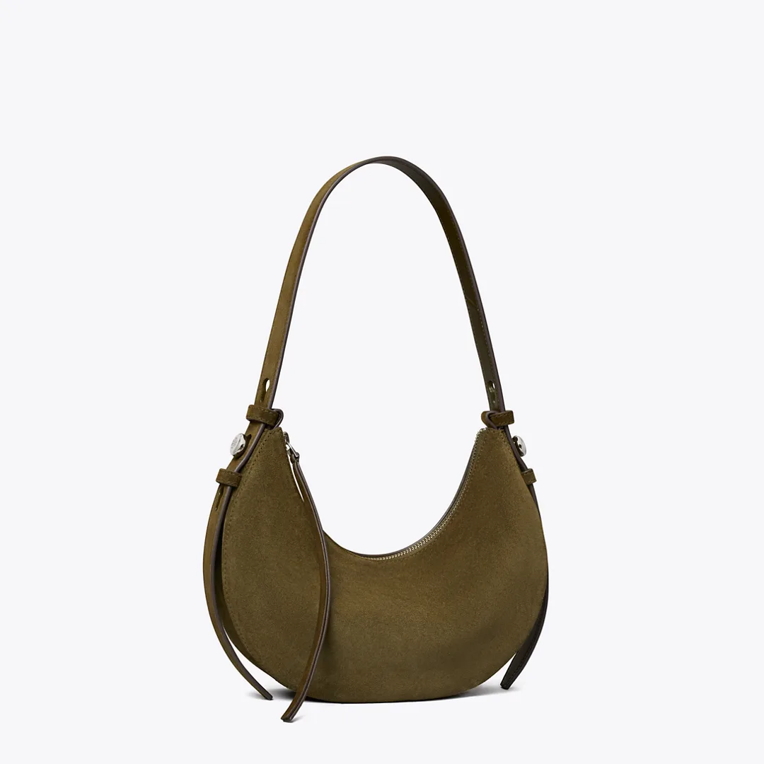 Romy Suede Half Moon Bag
