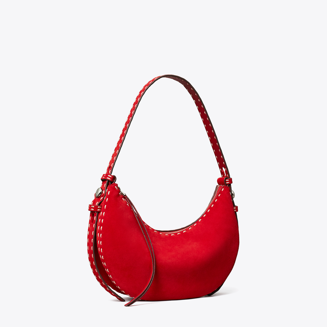Romy Suede Half Moon Bag by Tory Burch