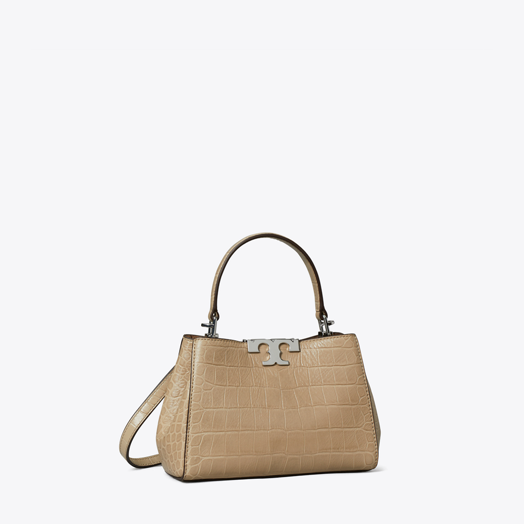 Mini Eleanor Soft Croc-Embossed Satchel by Tory Burch