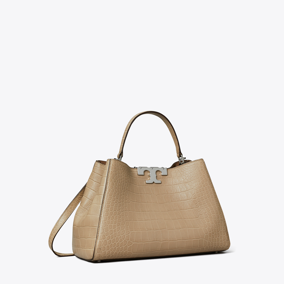 Eleanor Soft Croc-Embossed Satchel
