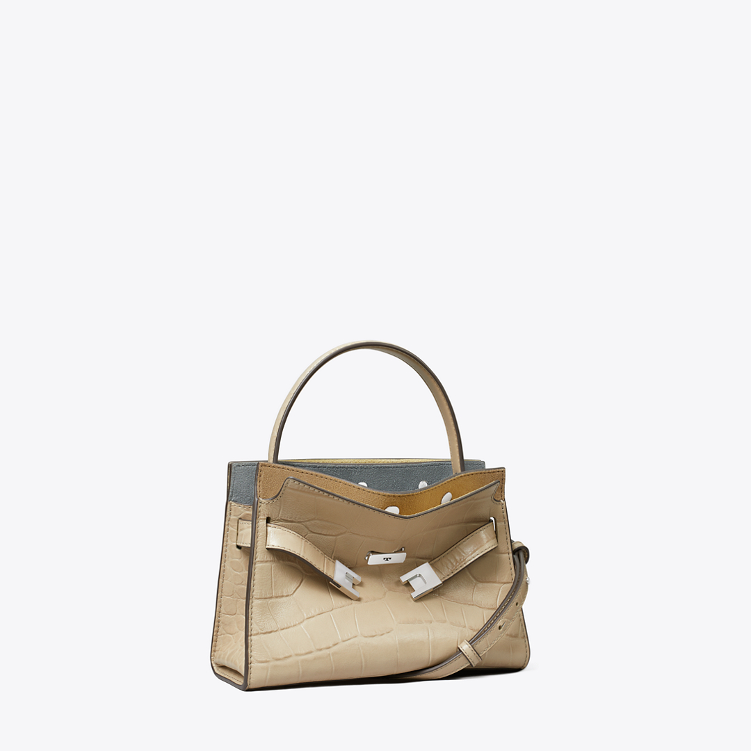 Petite Lee Radziwill Croc-Embossed Double Bag