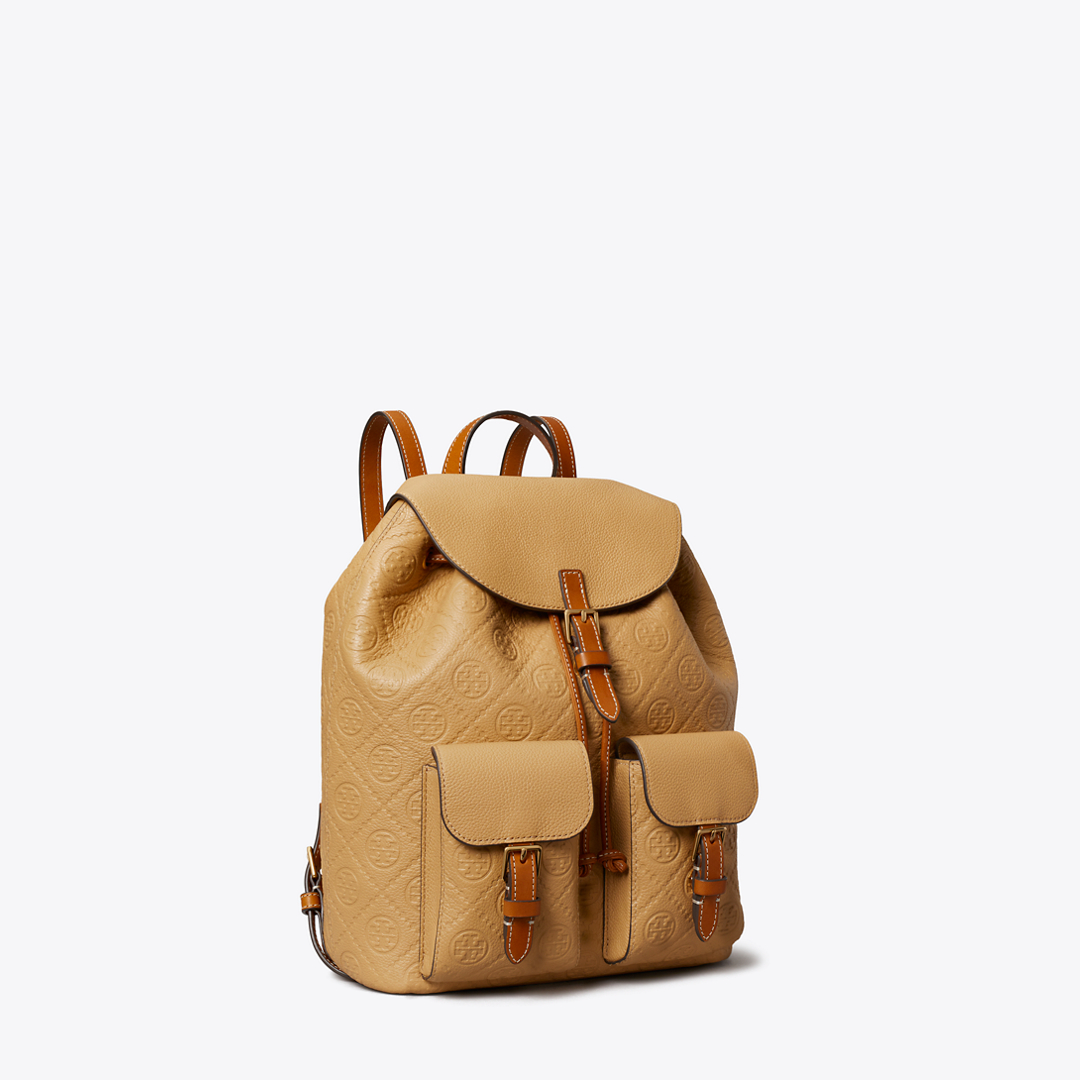 T Monogram Pebbled Backpack by Tory Burch