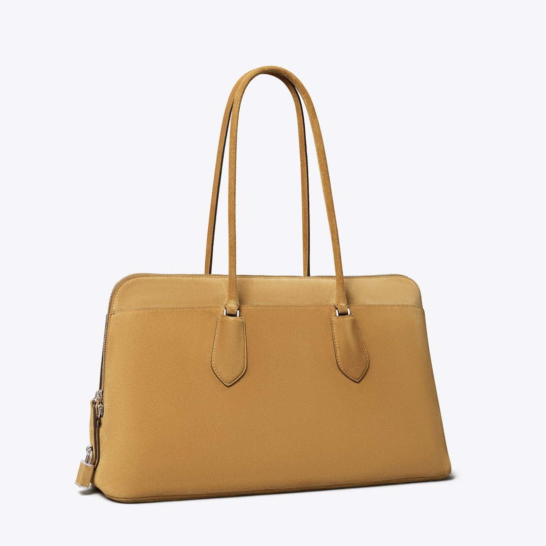Lock Suede Satchel
