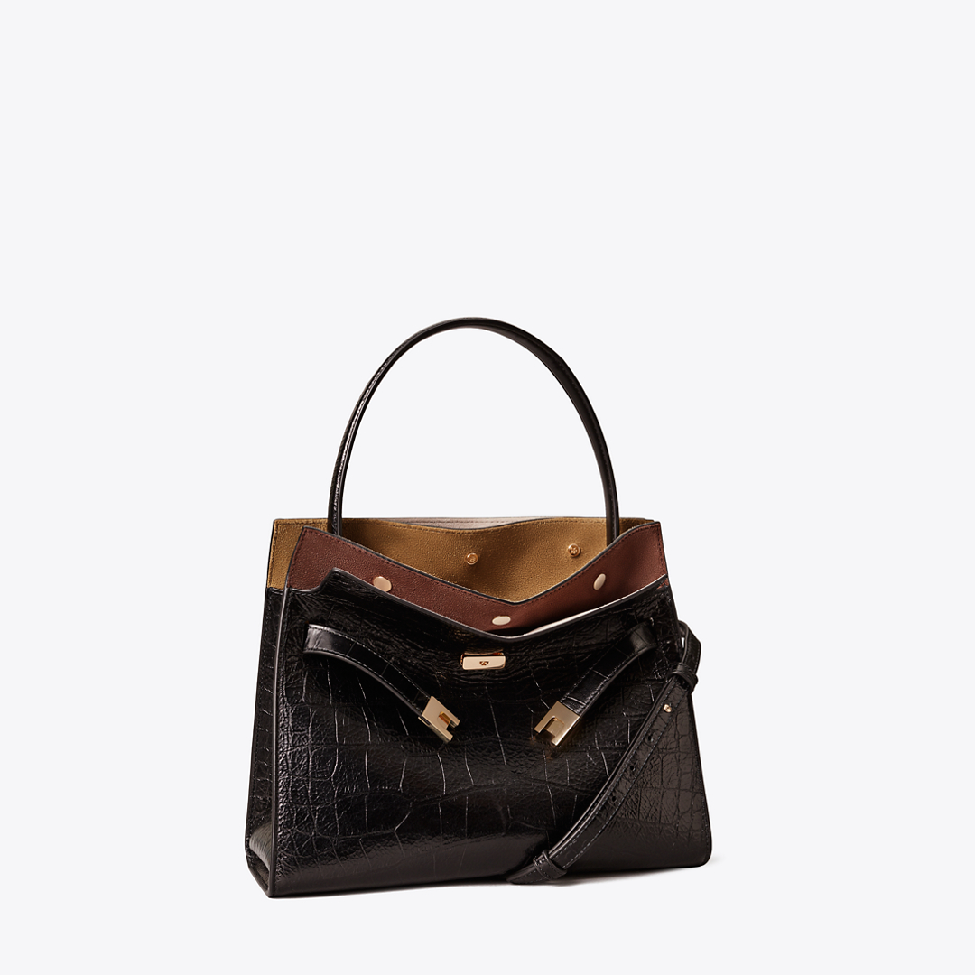 Small Lee Radziwill Embossed Double Bag by Tory Burch