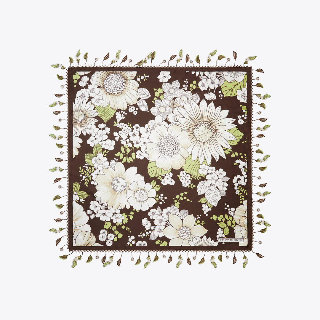 Floral Silk Square Scarf