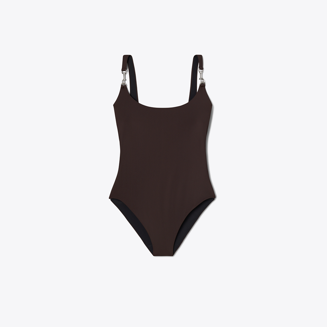 One-Shoulder Clip Swimsuit