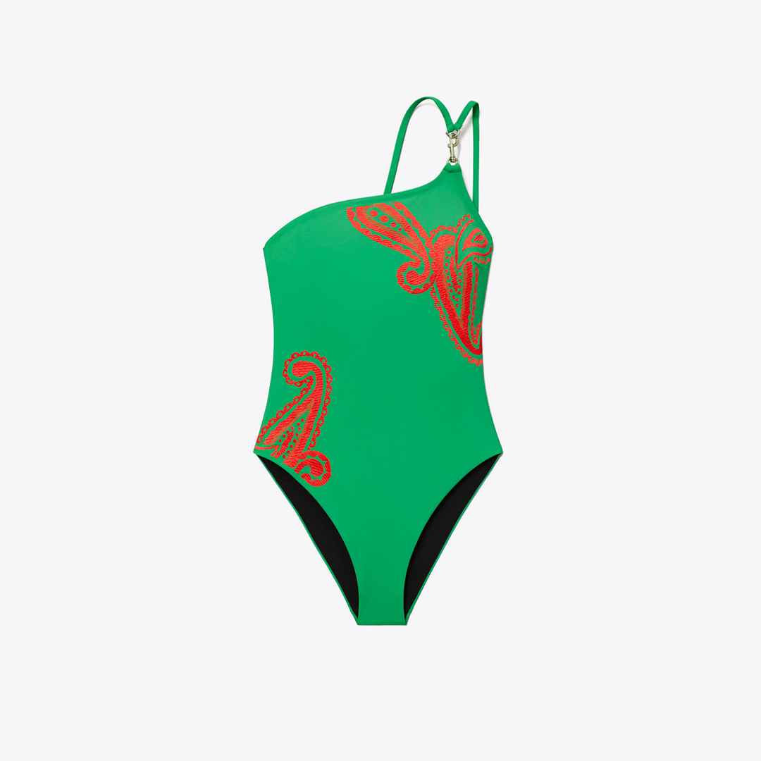 One-Shoulder Clip Swimsuit