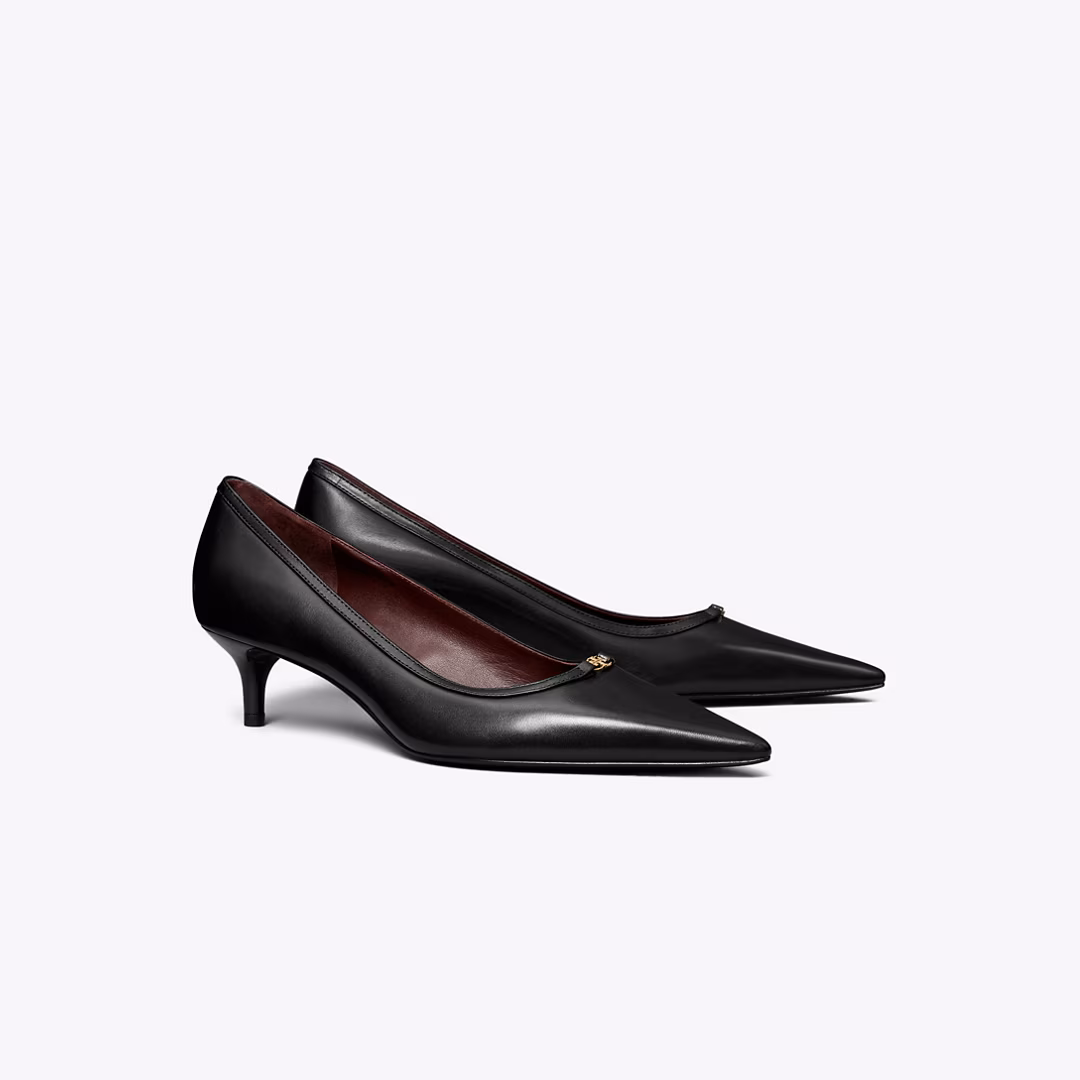 Double T Buckle Low-Heeled Pump