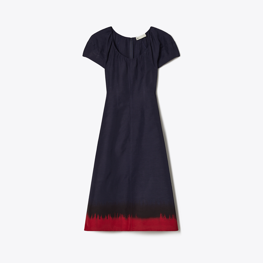 Balloon Sleeve Viscose Dress