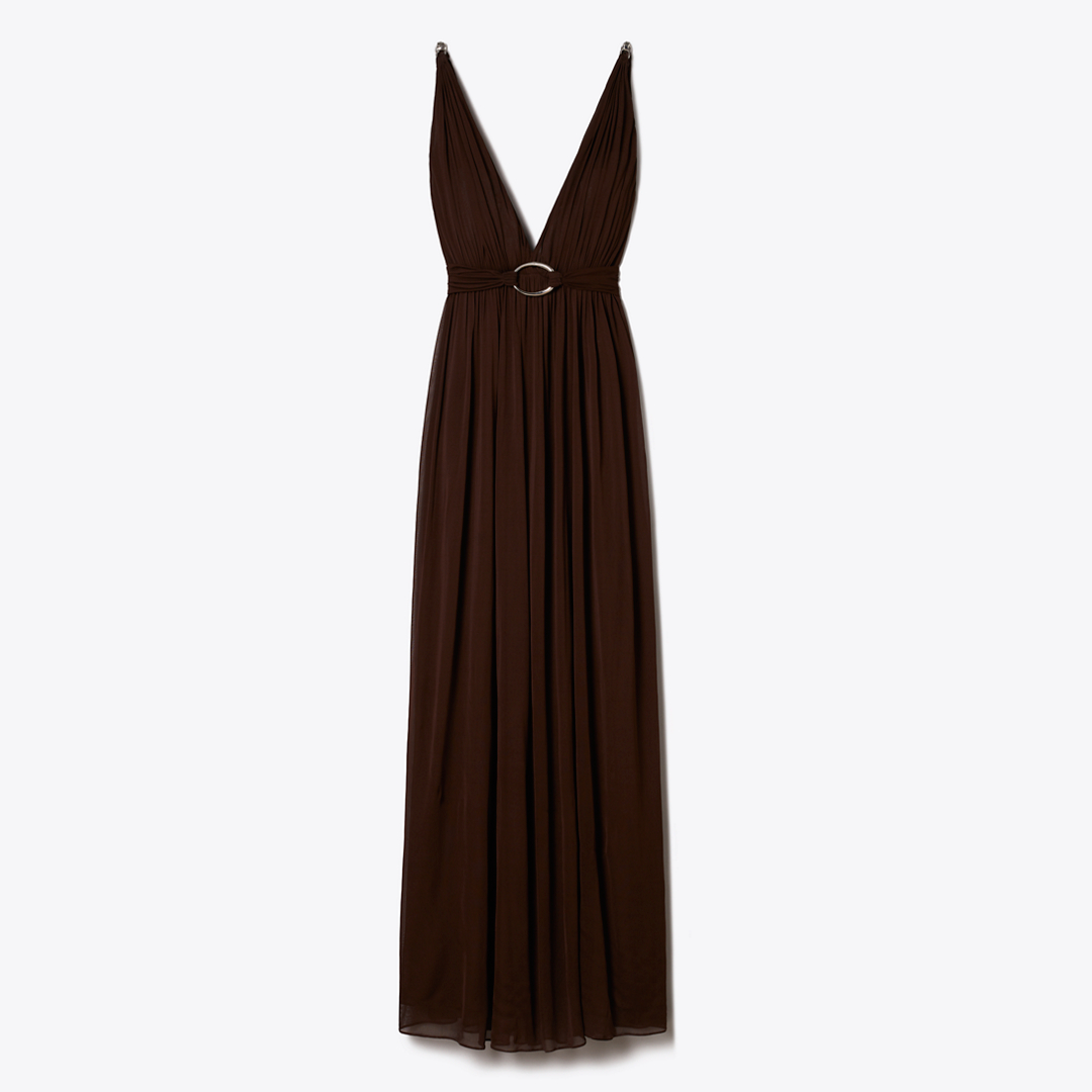 V-Neck Viscose Dress