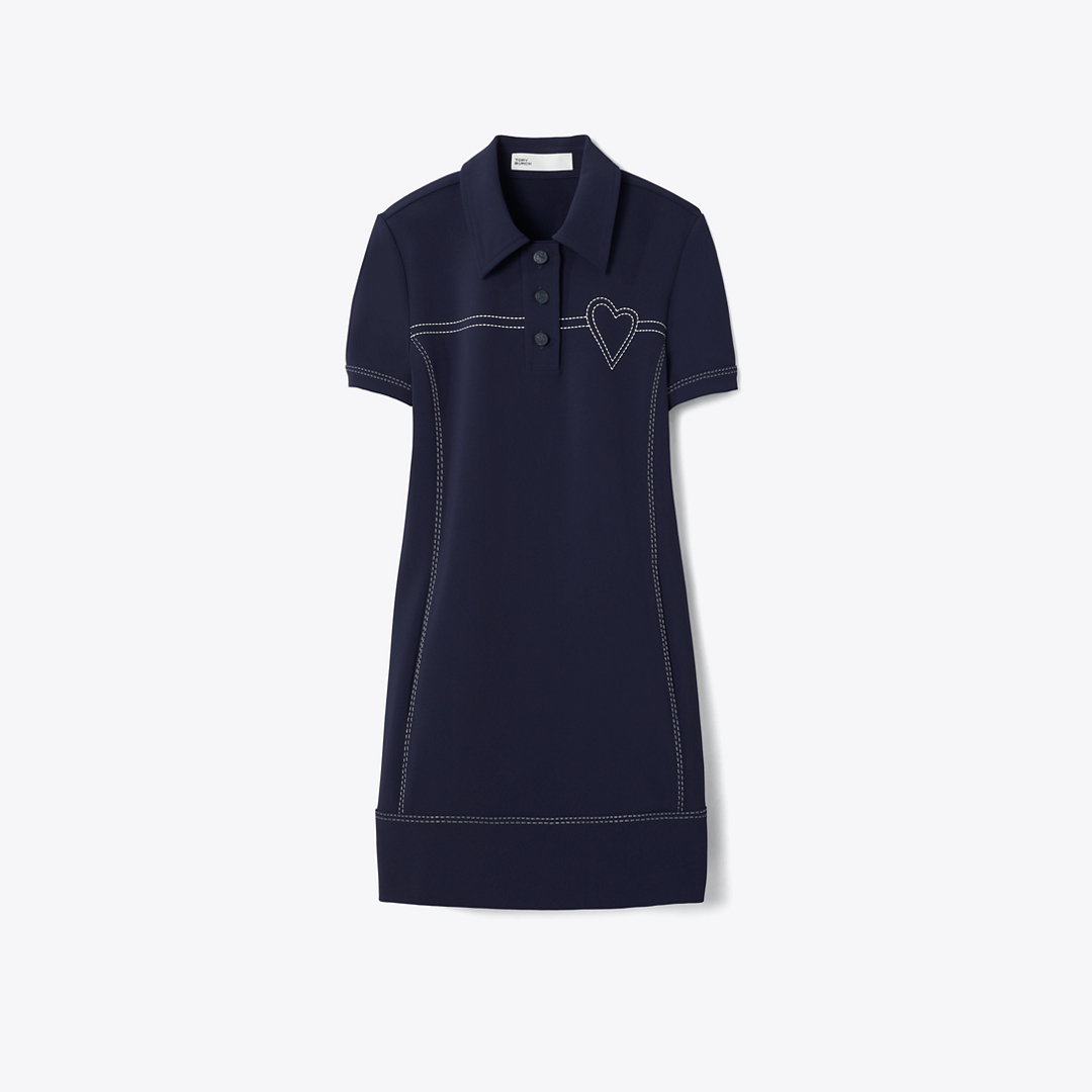 Pick Stitch Stretch Polo Dress