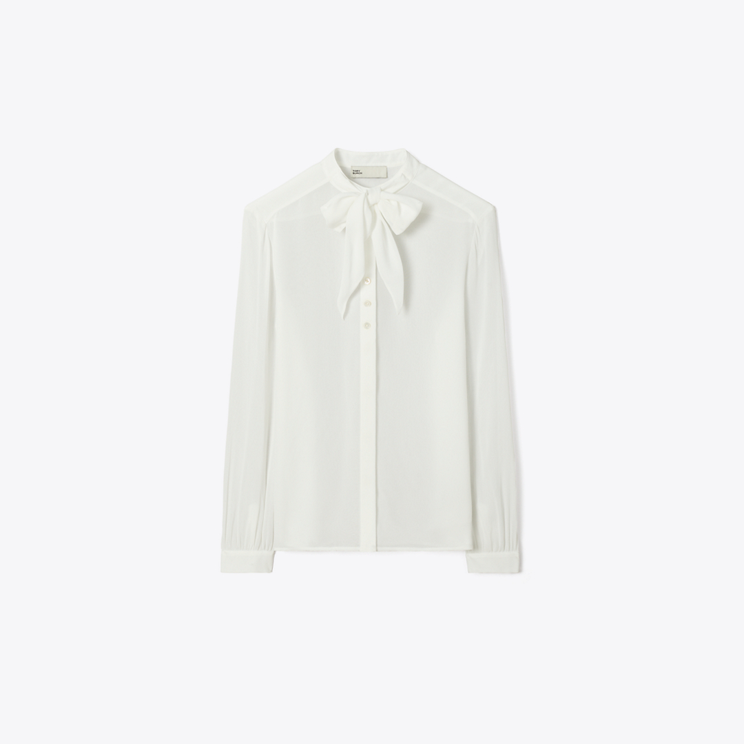 Georgette Bow Blouse by Tory Burch