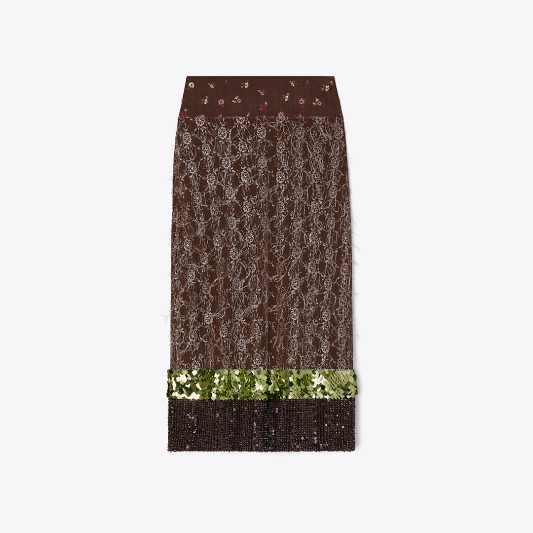 Embellished Lace Skirt